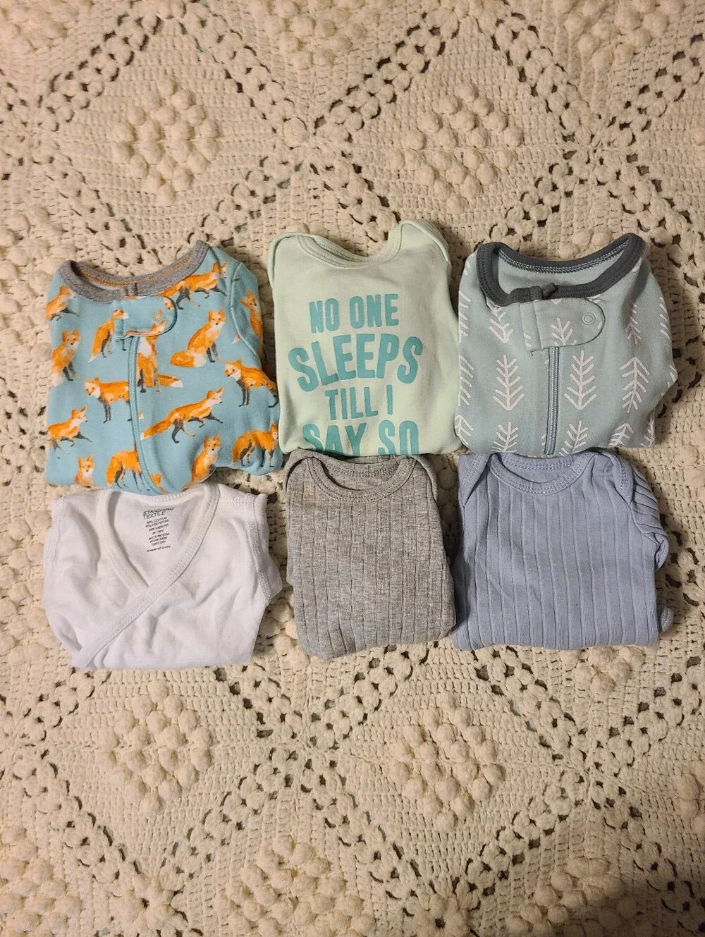 Baby Onesie Bundle - Blue, Mint, Gray & White